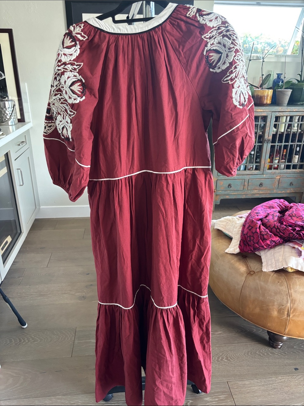 Anthropologie Embroidered Boho Maxi Dress Size M - Picture 8 of 11